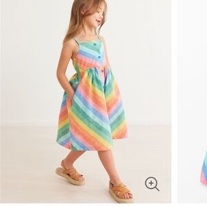 Hanna Andersson Rainbow Striped Kids Dress